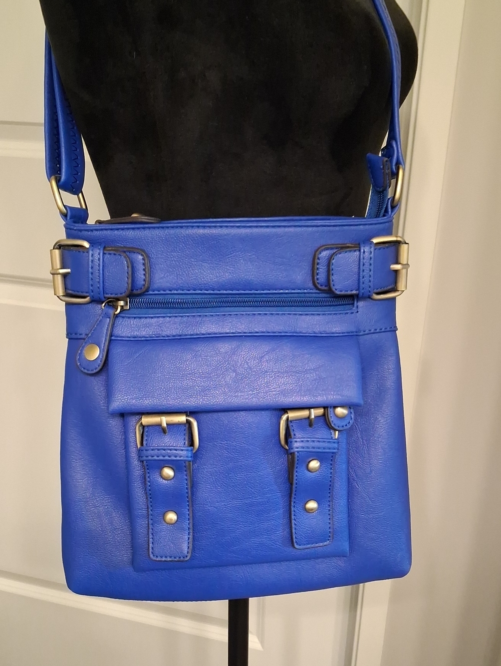 Charming Charlie Cobalt Blue Messenger Crossbody Bag